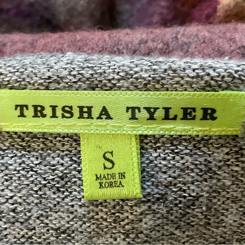 Trisha Tyler Floral Knit Sweater S Abstract Watercolor Pullover - Picture 3 of 16